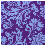 Elegant Powder Blue &amp; Purple Floral Damasks Fabric