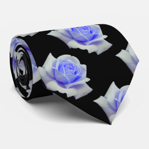 Elegant Powder Blue Roses Floral Tie