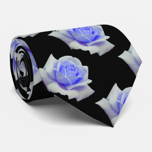 Elegant Powder Blue Roses Floral Tie