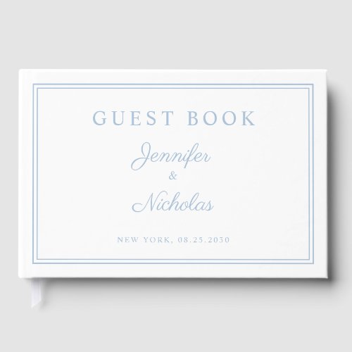 Elegant Powder Blue Script Wedding