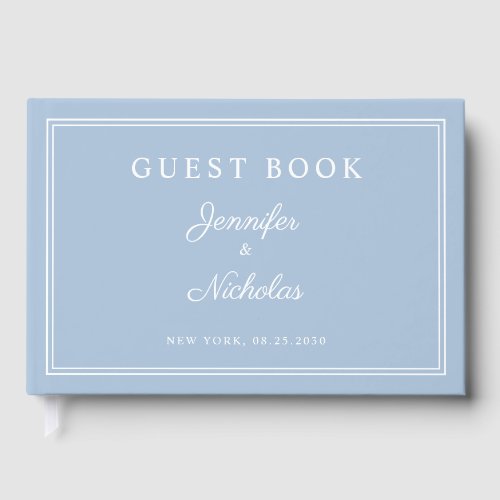 Elegant Powder Blue Script Wedding