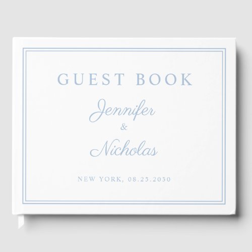 Elegant Powder Blue Script Wedding