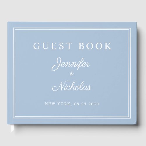 Elegant Powder Blue Script Wedding