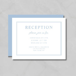 Elegant Powder Blue Script Wedding Reception Enclosure Card
