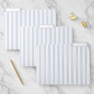 Elegant Powder Blue Striped Pattern Baby Shower File Folder