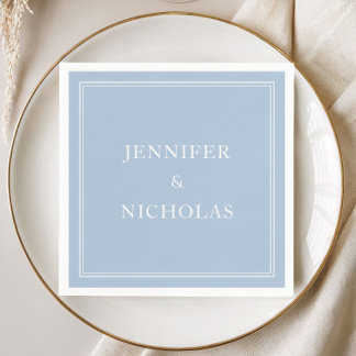 Elegant Powder Blue Wedding Napkins