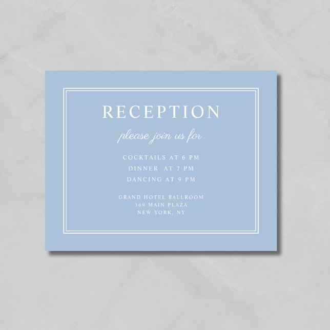 Elegant Powder Blue Wedding Reception Enclosure Card (Elegant Powder Blue Wedding Reception Enclosure Card)