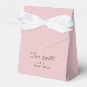 Elegant Powder Pink Bon Appetit Personalized Favor Boxes