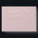 Elegant Powder Pink Calligraphy Address Wedding Envelope<br><div class="desc">This elegant wedding envelope design in solid soft powder pink features modern calligraphy script for your names and your address in elegant serif font.</div>
