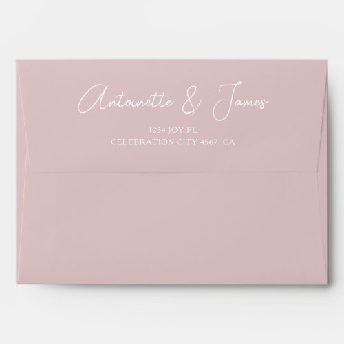Elegant Powder Pink Calligraphy Address Wedding Envelope