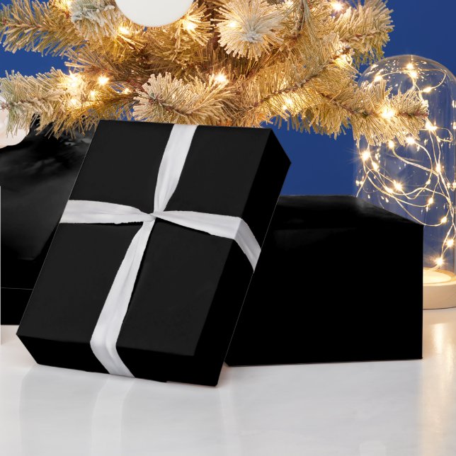 Elegant Power Black Highest Gloss For Any Occasion Wrapping Paper (Holidays)