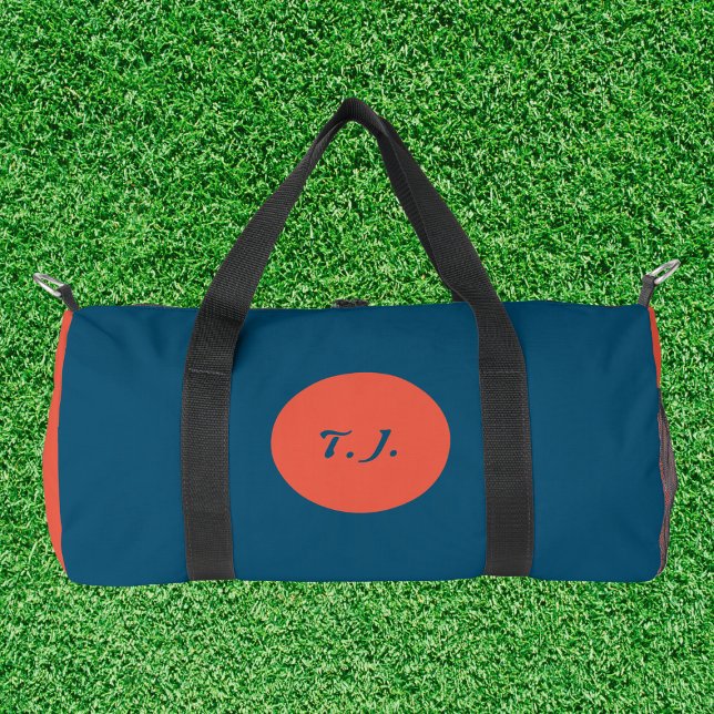 Elegant Practical Monogramed  Duffle Bag (Modern practical duffle bag with a stylish monogram, ideal for sports and school)