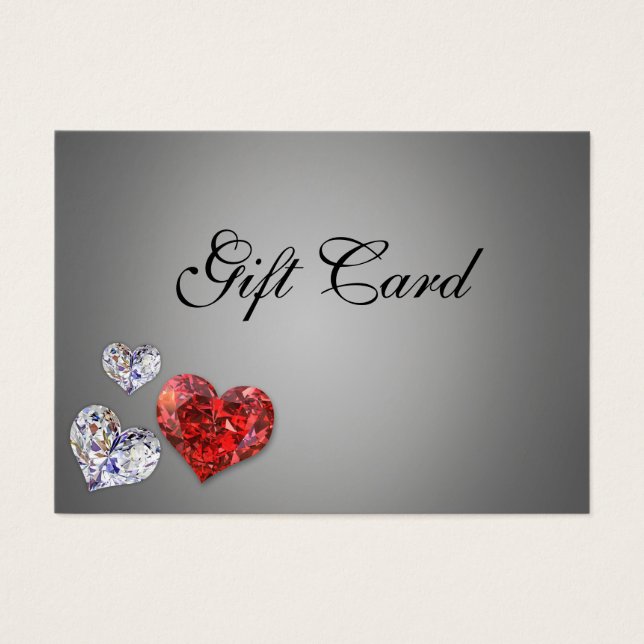 Elegant Precious Diamond Hearts Gift Certificate (Front)