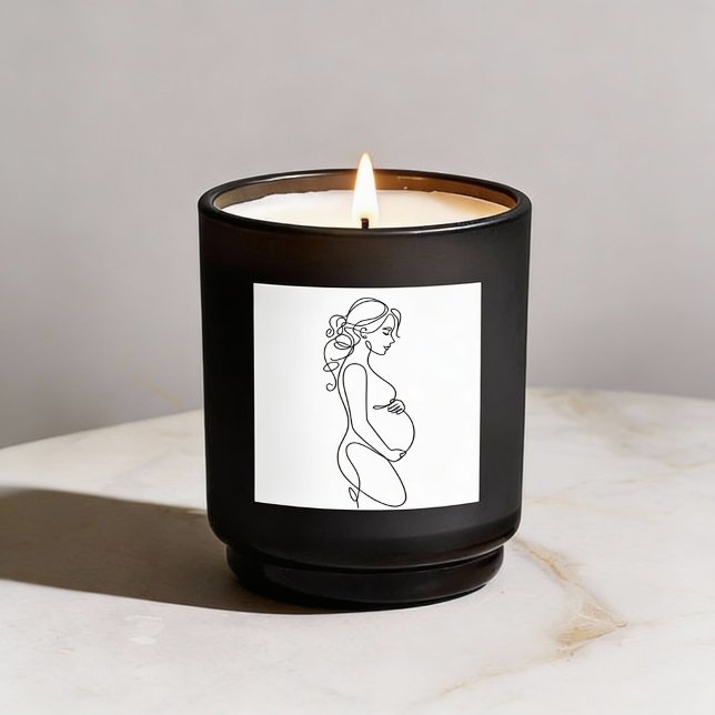 Elegant Pregnancy Line Art Minimalist Sticker (Creator Uploaded)