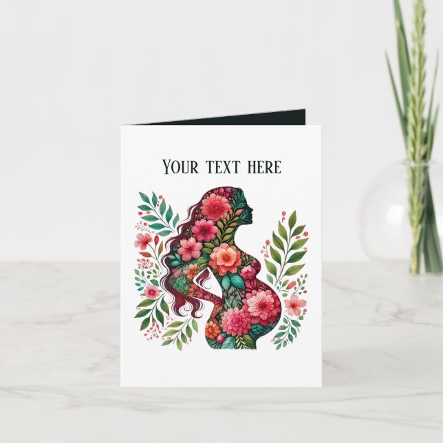 Elegant pregnant Mom add text any purpose  Card (Front)