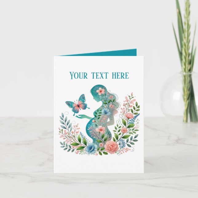 Elegant pregnant Mom add text any purpose Card (Front)