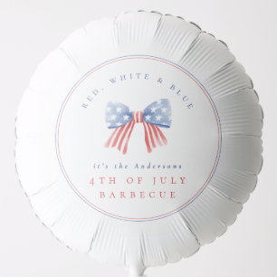 Elegant Preppy American Flag Bow July 4th BBQ Balloon