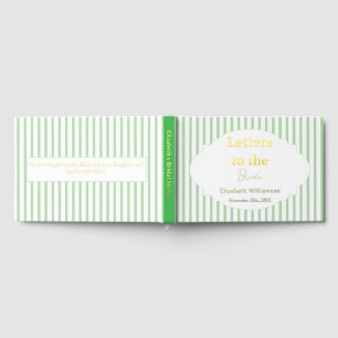 Elegant Preppy Butter green Letters To The Bride Foil Guest Book