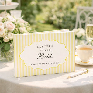 Elegant Preppy Butter Yellow Letters To The Bride Guest Book