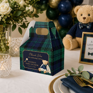 Elegant Preppy Polo Teddy Bear Baby Shower Favor Boxes