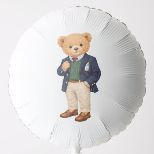Elegant Preppy Polo Teddy Bear Balloon