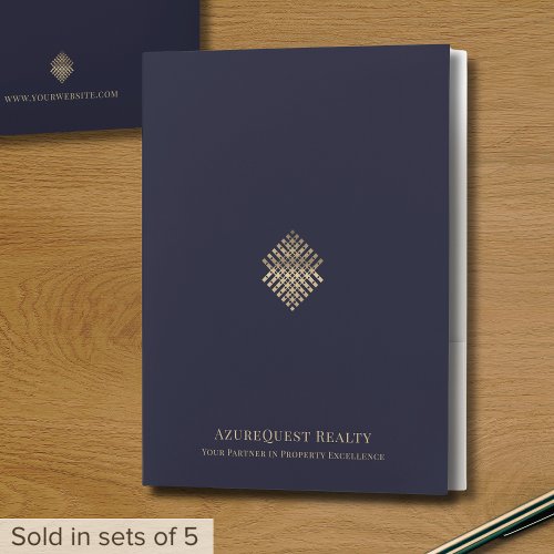 Elegant Presentation Folder Navy Gold Logo - Product | North Red Vine