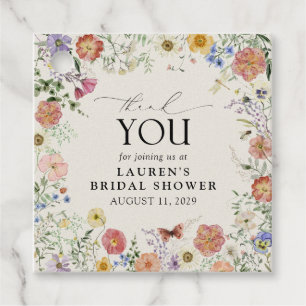 Elegant Pressed Flowers Watercolor Thank You Favor Tags
