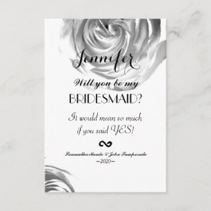 Elegant Pretty Black and White Rose Print Invitation