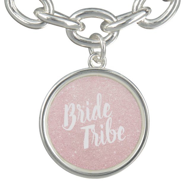 Elegant pretty chick rose gold glitter bride tribe bracelet (Design)