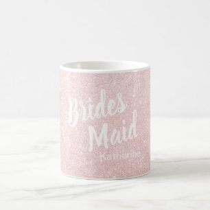 Elegant pretty chick rose gold glitter bridesmaid coffee mug