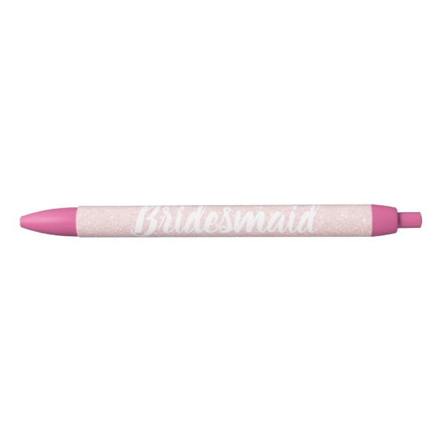 Elegant pretty chick rose gold glitter bridesmaid pen (Front)