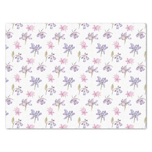 Elegant Pretty English Purple Wildflowers Garden Tissue Paper
