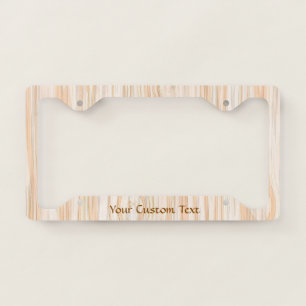 Elegant Pretty Faux Stained White Wood Unique License Plate Frame