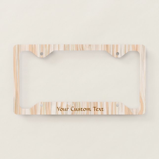 Elegant Pretty Faux Stained White Wood Unique License Plate Frame (Front)