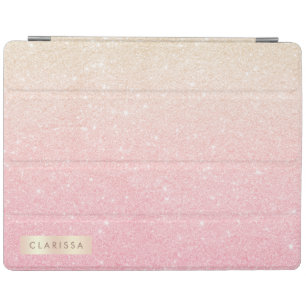 Elegant pretty girly gradient rose gold glitter iPad smart cover
