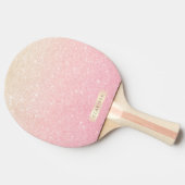Elegant pretty girly gradient rose gold glitter ping pong paddle (Side)