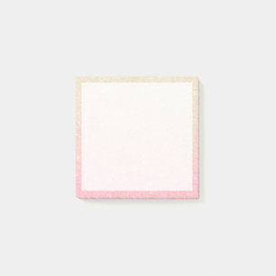 Elegant pretty girly gradient rose gold glitter post-it notes