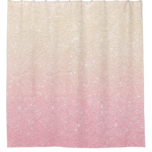 Elegant pretty girly gradient rose gold glitter shower curtain Zazzle