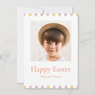 Elegant Pretty Pastel Chic Photo Happy Easter Eggs Holiday Card