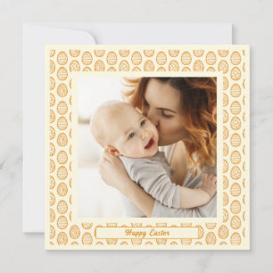 Elegant Pretty Pastel Chic Photo Happy Easter Eggs Holiday Card