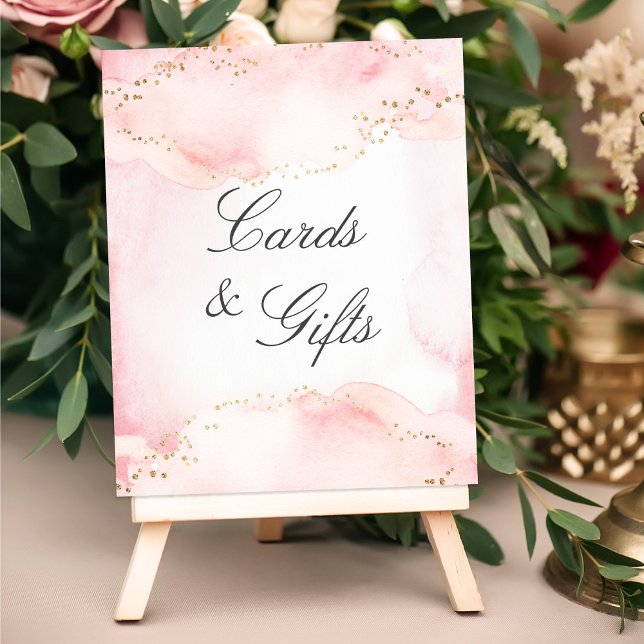 Elegant Pretty Pink Sweet 16 Cards & Gifts Sign (Creator Uploaded)