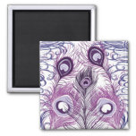 Elegant Pretty Purple Peacock Feathers Design Magnet at Zazzle