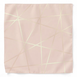 Elegant pretty rose gold & blush pink geometric bandana
