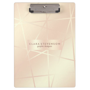 Elegant pretty rose gold & blush pink geometric clipboard