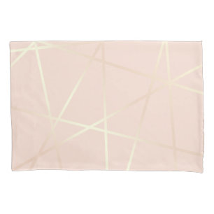 Elegant pretty rose gold & blush pink geometric pillow case