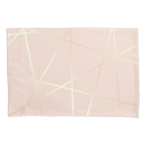 Elegant pretty rose gold  blush pink geometric pillow case