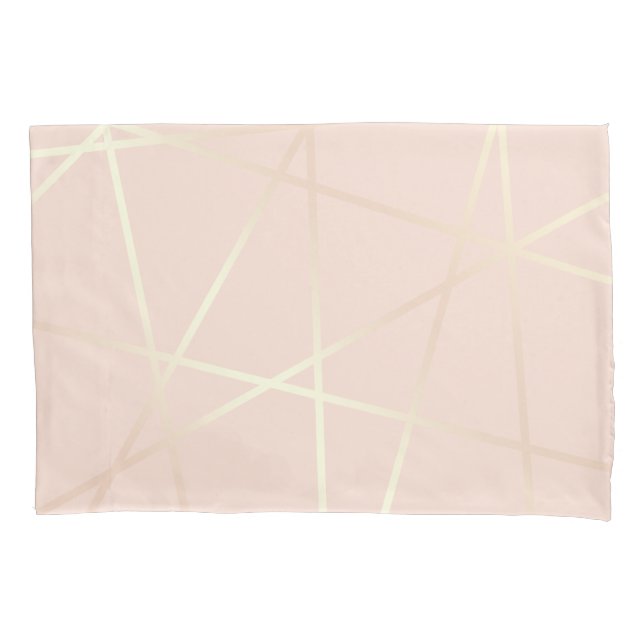 Elegant pretty rose gold & blush pink geometric pillow case (Front)