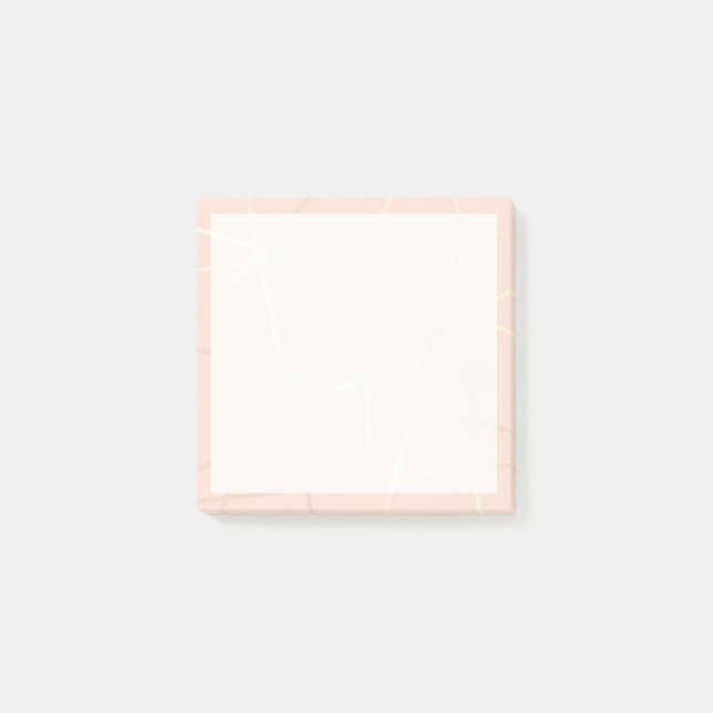 Elegant pretty rose gold & blush pink geometric post-it notes (Front)