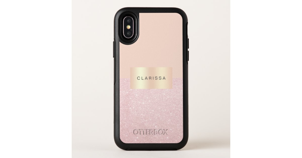 Elegant pretty rose gold glitter & blush pink OtterBox iPhone case | Zazzle