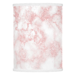 Elegant pretty rose gold glitter white marble lamp shade